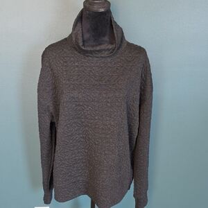 MTA Sport Sport Quilted Turtleneck Sweatshirt Heathered Blk